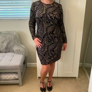 MSK BLACK AND GOLD VELVET WITH LINIG SIZE 12